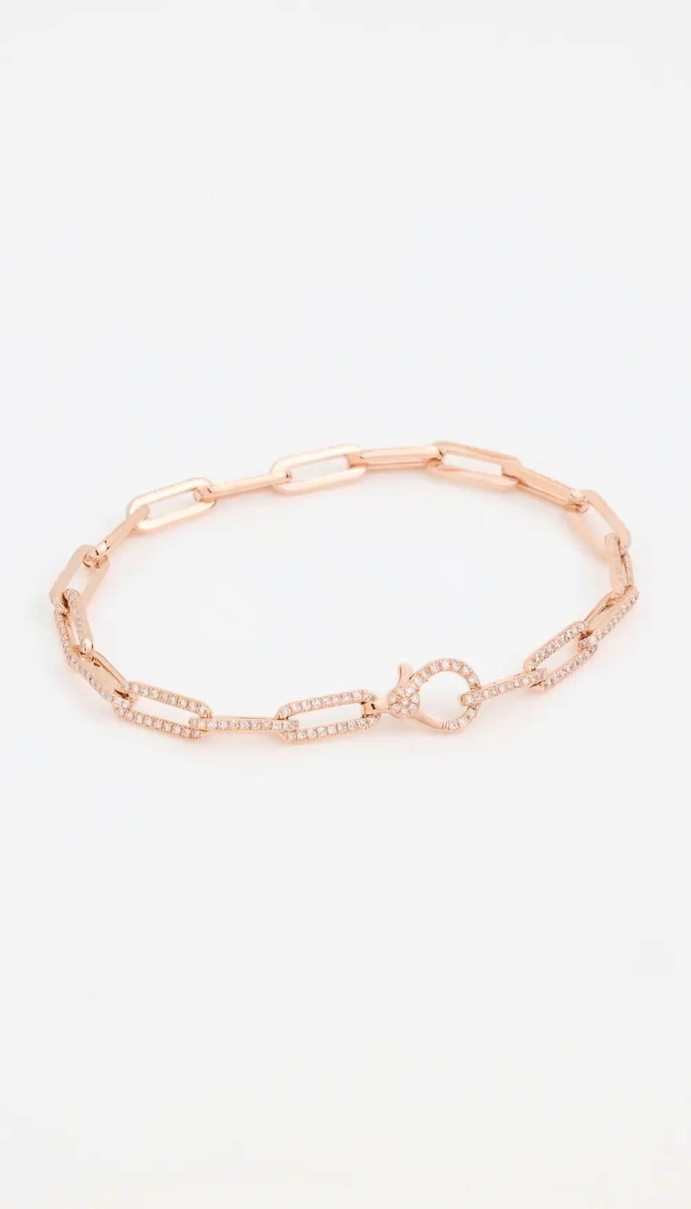 SHAY 18k Diamond Pave Flat Cable Link Bracelet