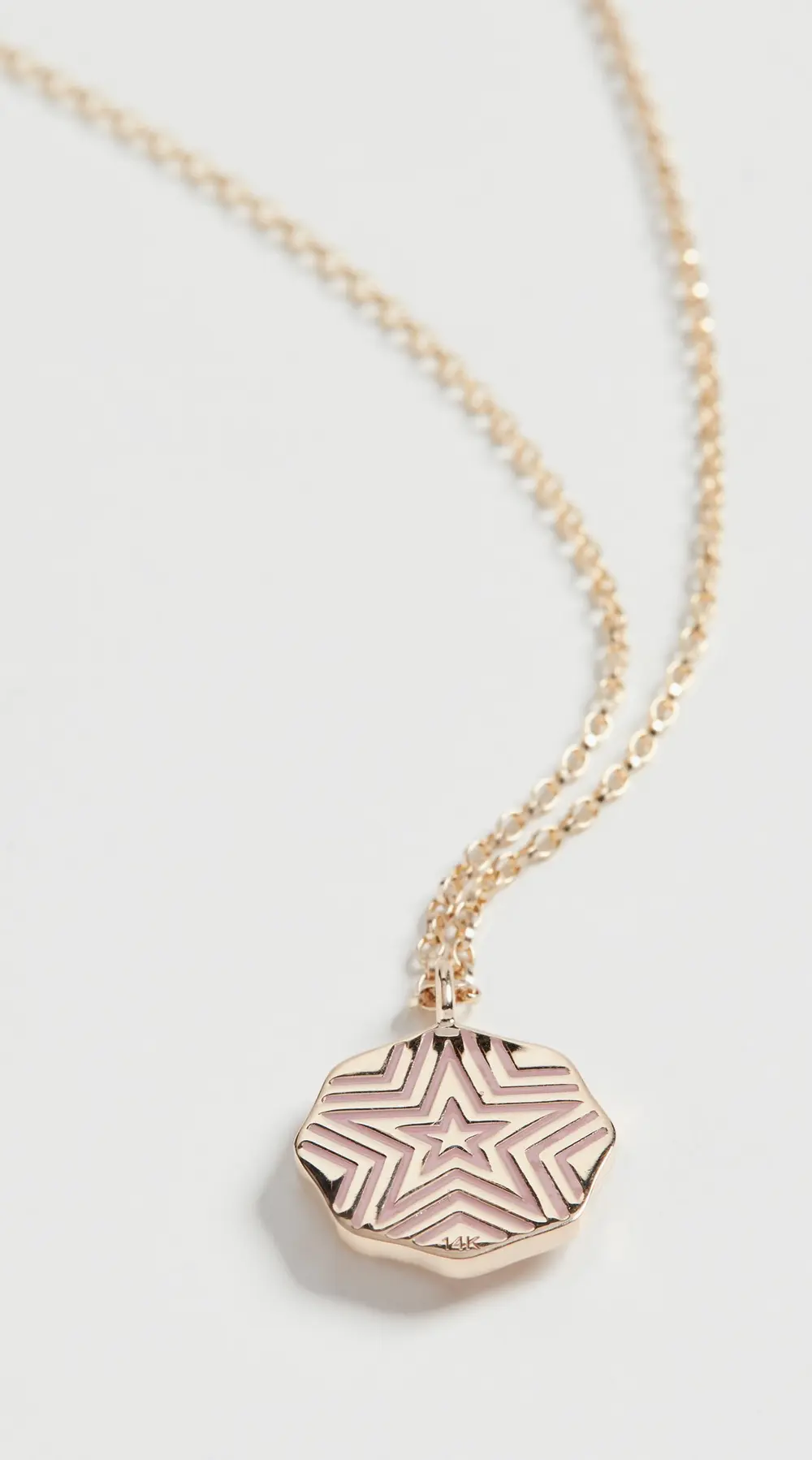 Marlo Laz 14k Mini Porte Bonheur Enamel Coin Necklace