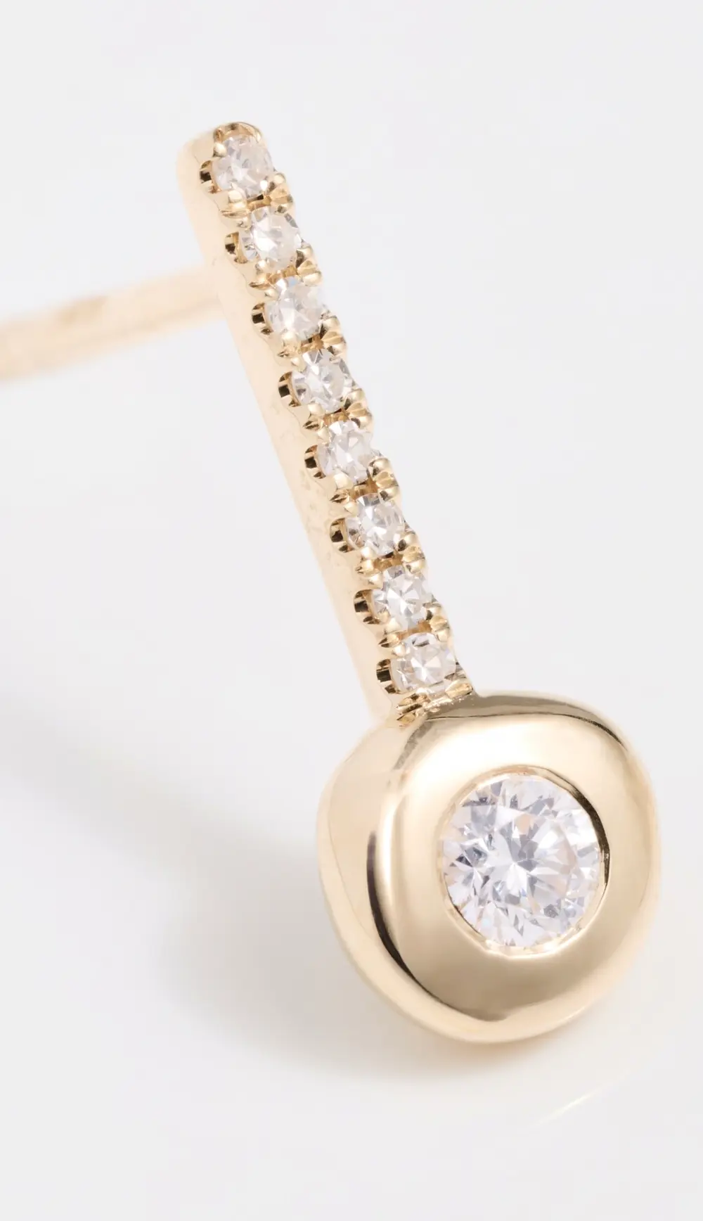 EF Collection 14k Diamond Pillow Bar Stud Earrings