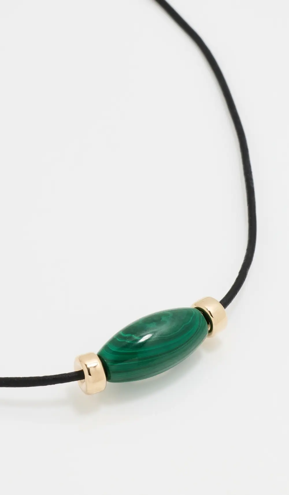 Zoe Chicco 14k Gold Malachite  On Leather Cord Necklace