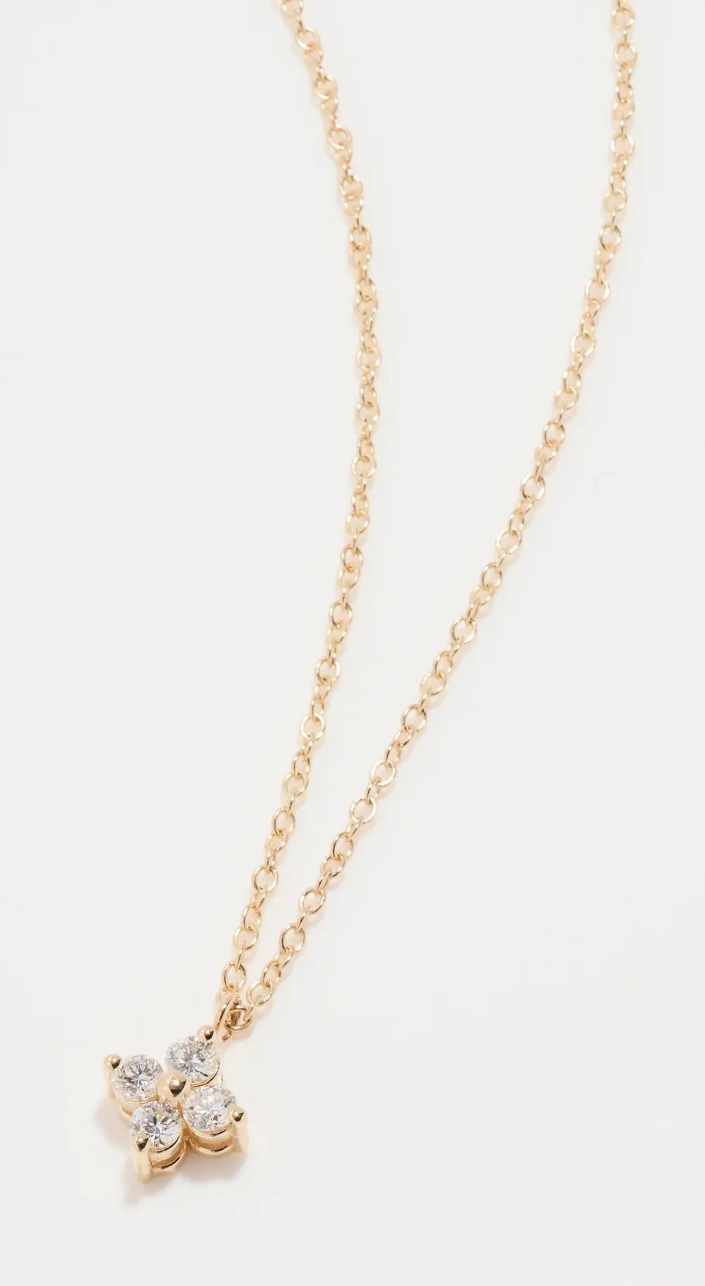 Zoe Chicco Quad Prong Set Diamond Pendant Necklace