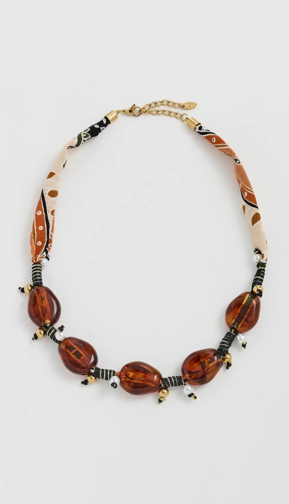 By Adina Eden Bandana Beaded Amber Necklace