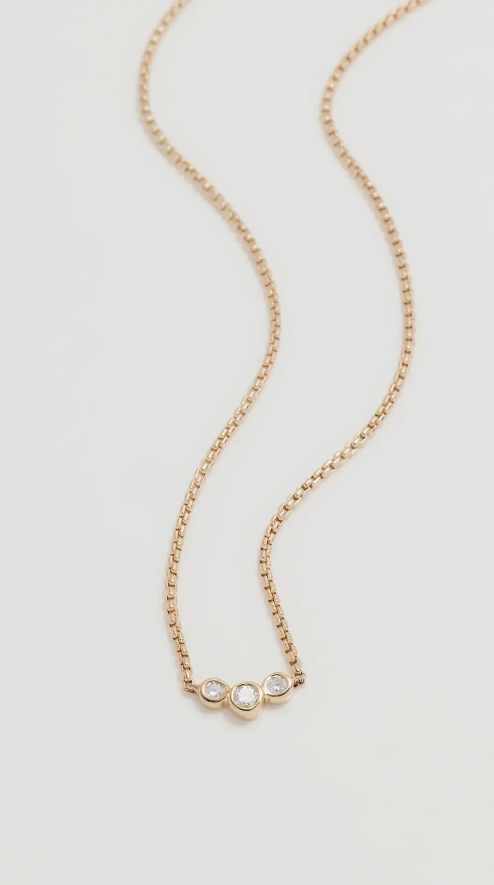 Zoe Chicco 14k Gold 3 Graduated Diamond Necklace