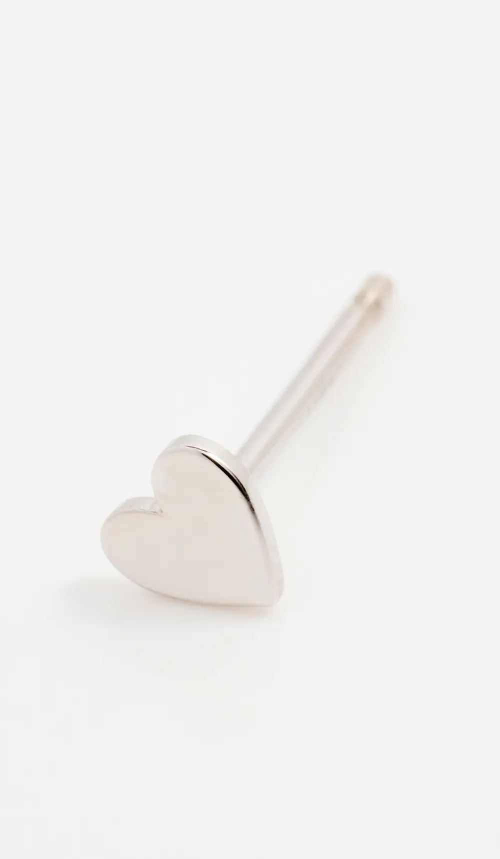 Zoe Chicco 14k White Gold Single Itty Bitty Heart Stud Earring