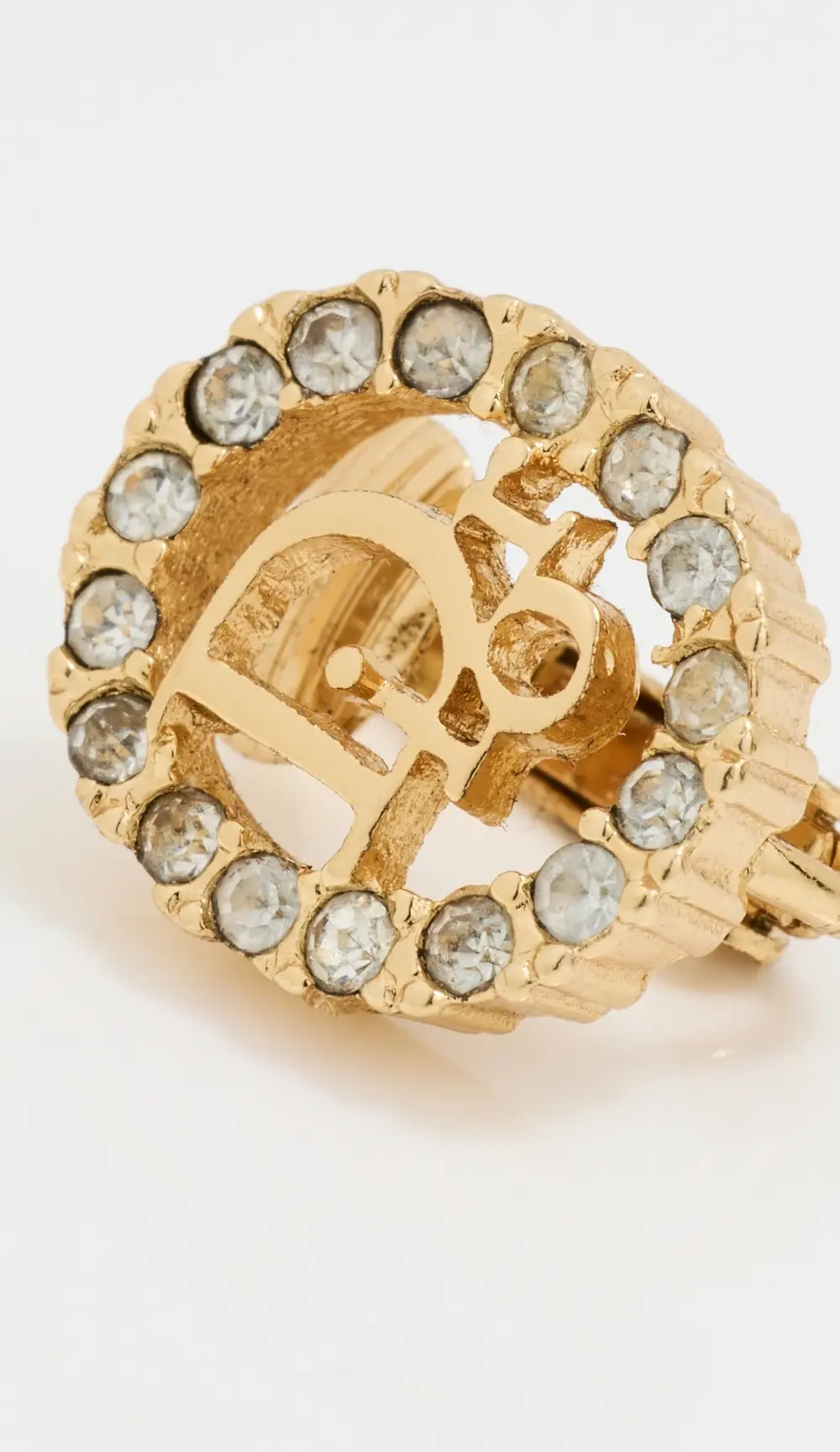 What Goes Around Comes Around Dior Gold Crystal Earrings