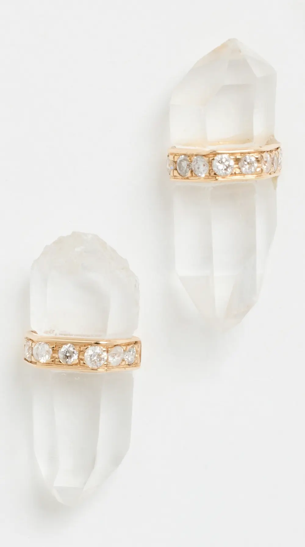 JIA JIA 14k Crystal Quartz Diamond Bar Earrings