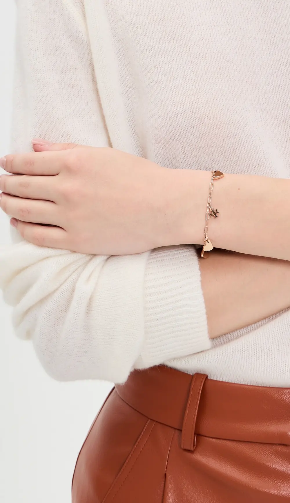 Tory Burch Good Luck Chain Heart Bracelet