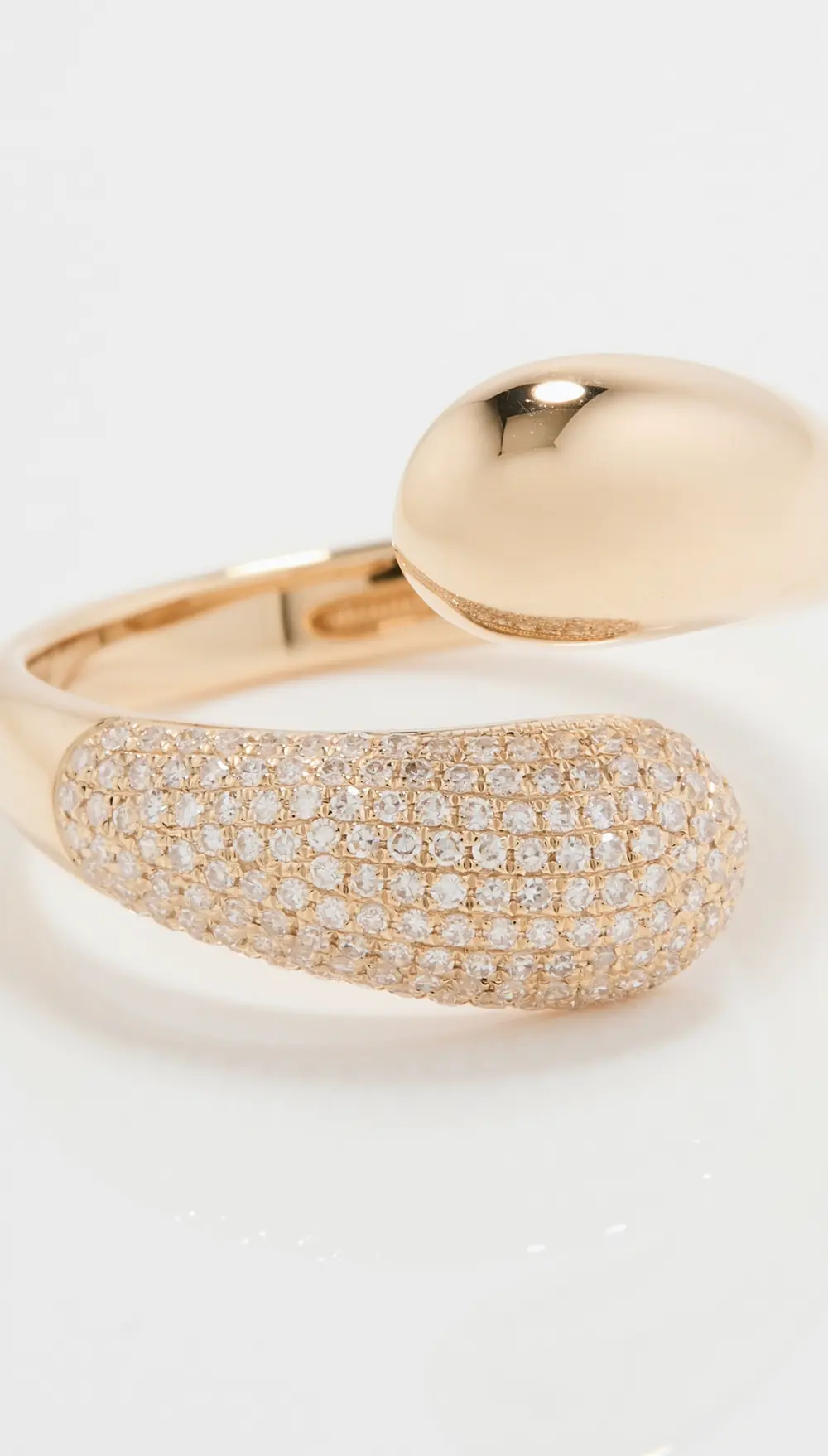 EF Collection Diamond and Gold Jumbo Double Dome Ring