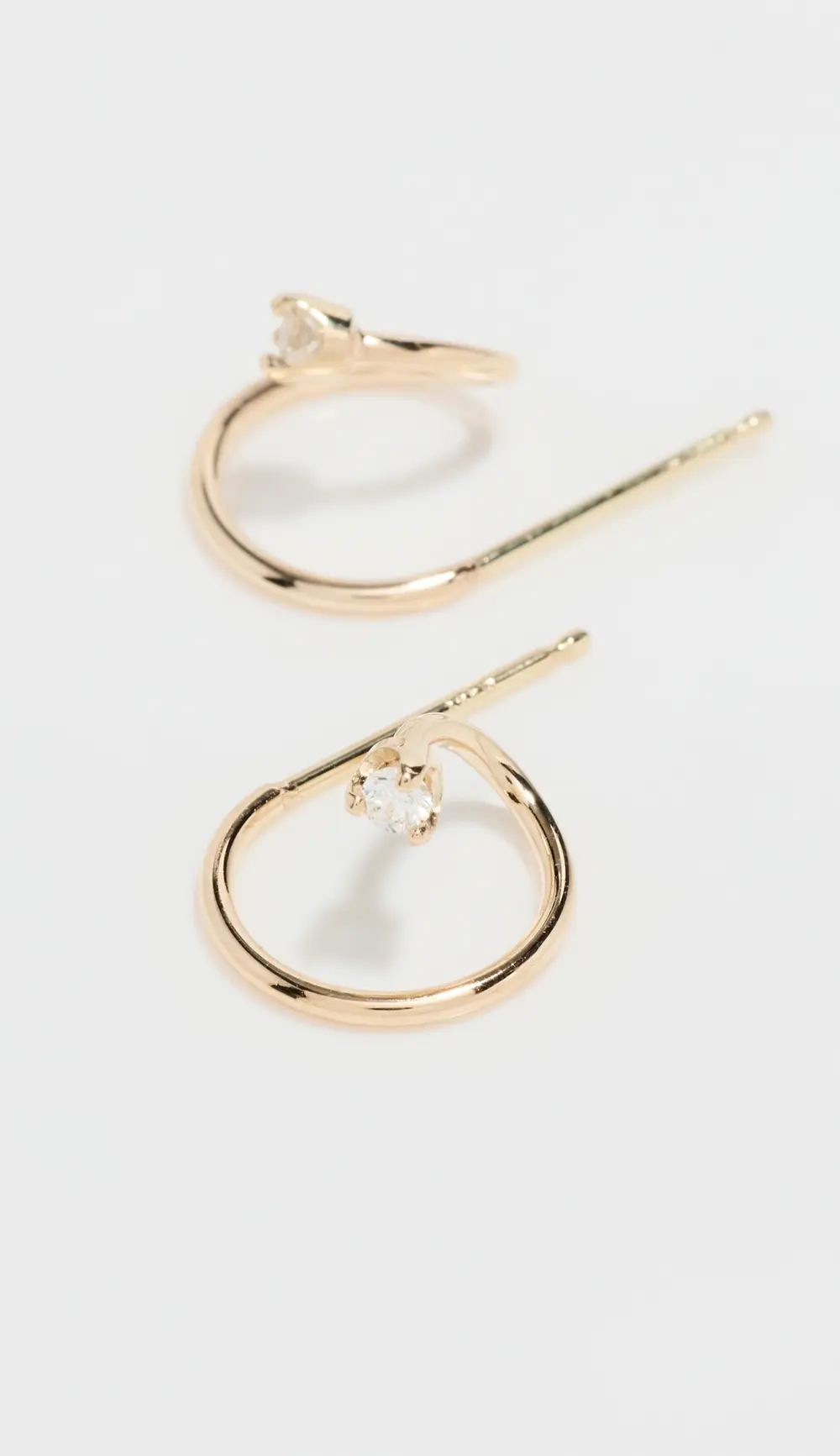 Zoe Chicco 14k Gold Wire Illusion Diamond Huggie Hoop Earrings