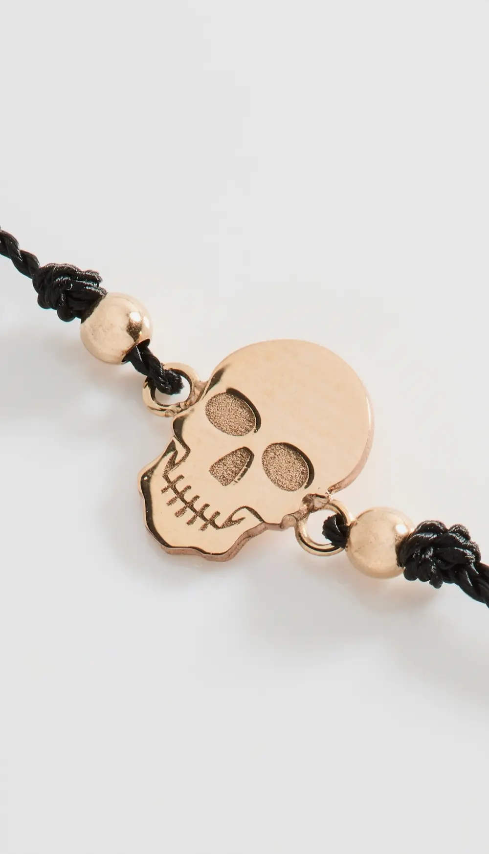 Zoe Chicco 14k Gold Midi Bitty Skull Cord Bracelet