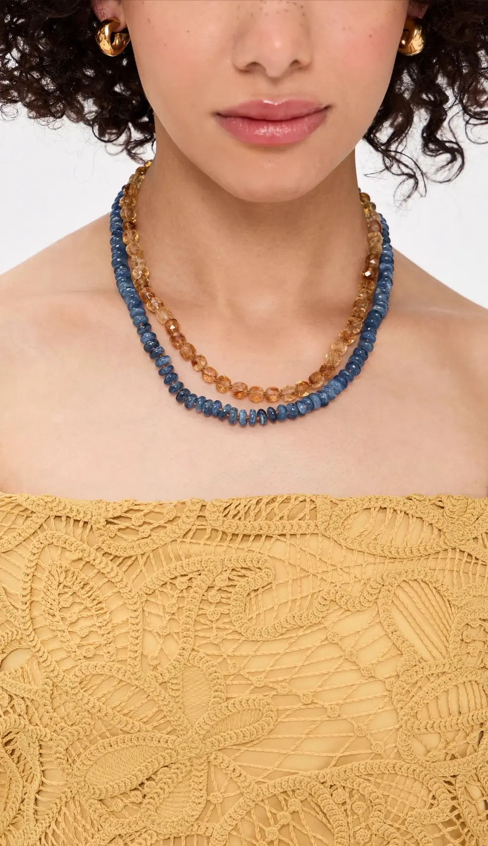 Chan Luu Citrine and Kyanite Double Strand Necklace