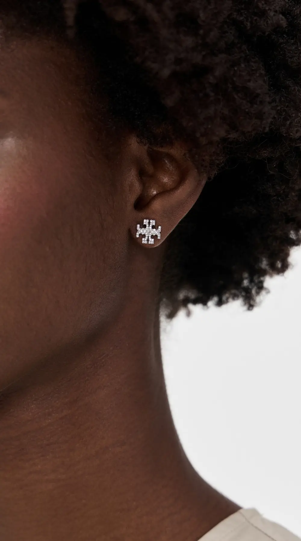 Tory Burch Icon Pavé Stud Earrings