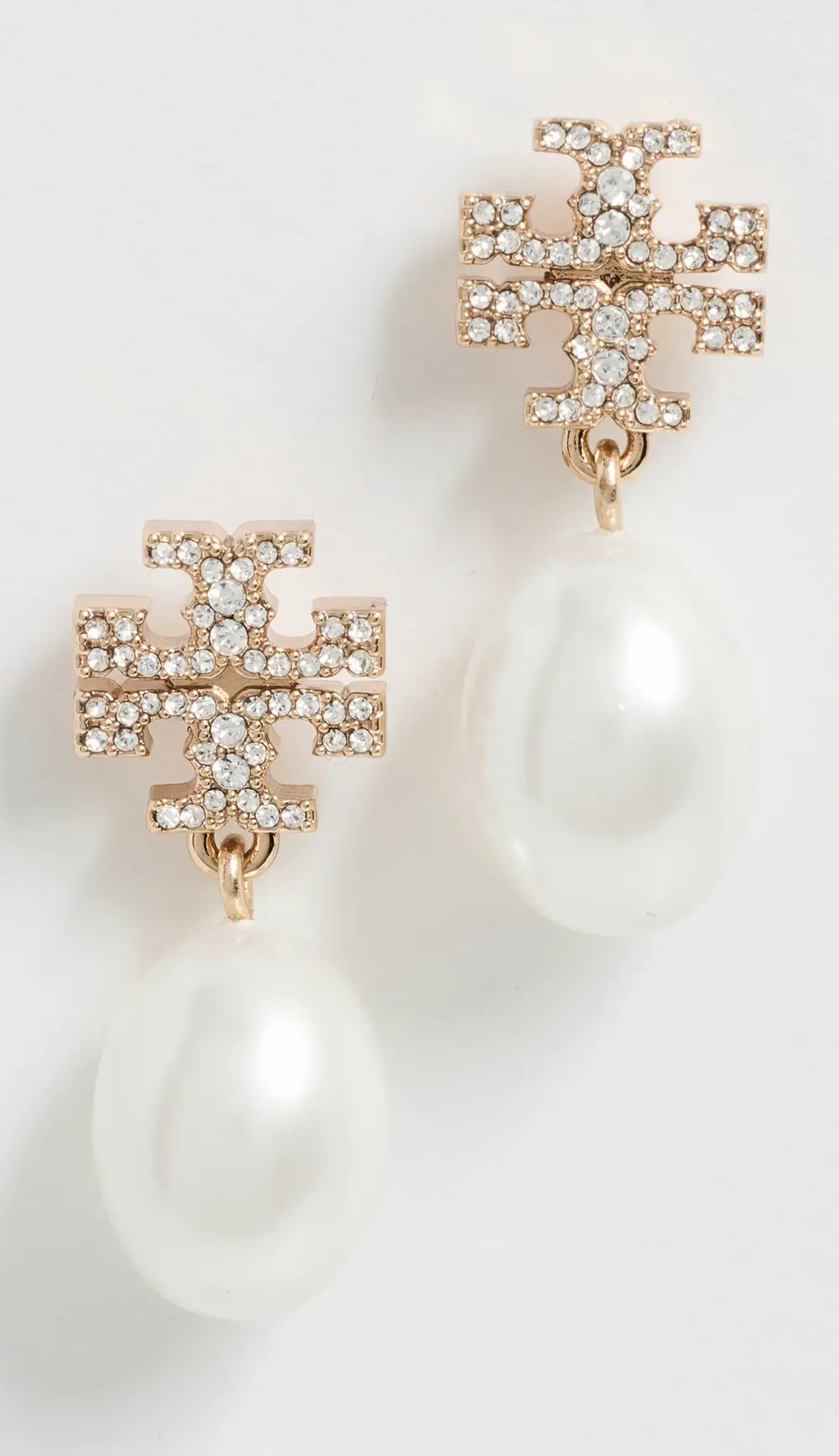 Tory Burch Moondance Pearl and Pavé Drop Earrings