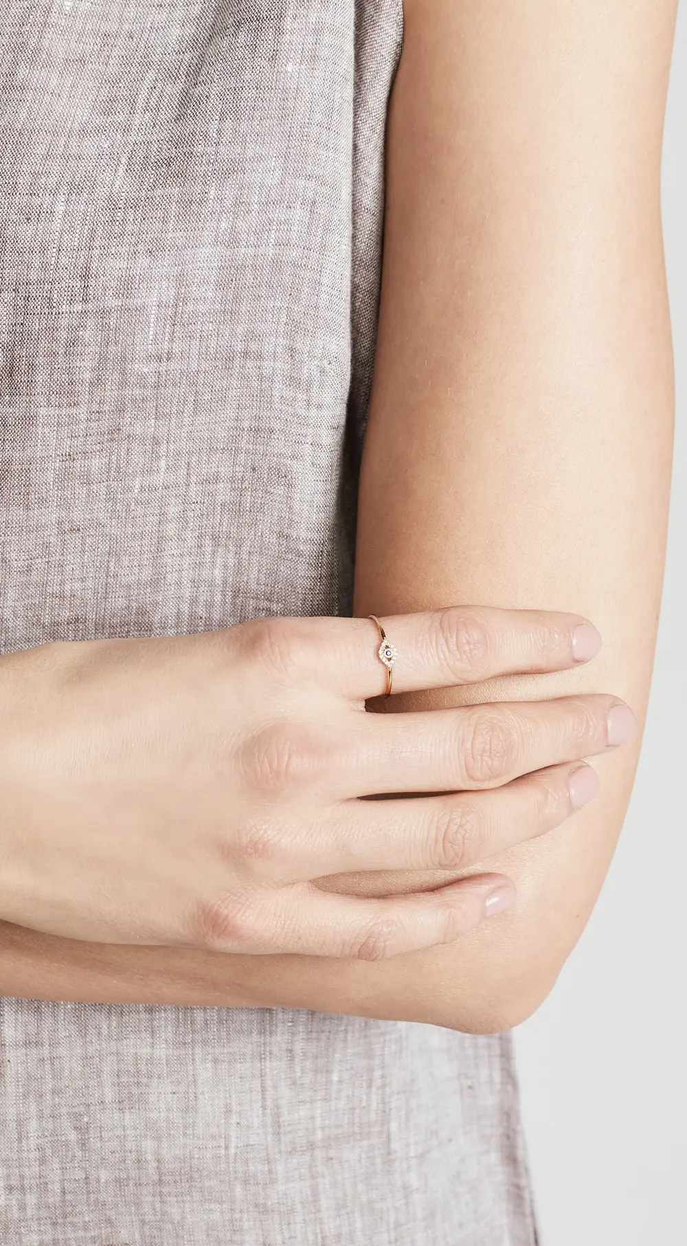 Sydney Evan 14k Gold Small Evil Eye Ring