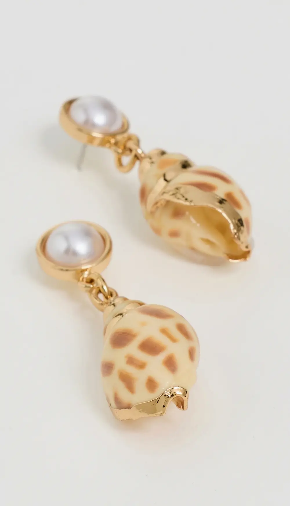 Kenneth Jay Lane Shell Drop Pierced Earrings