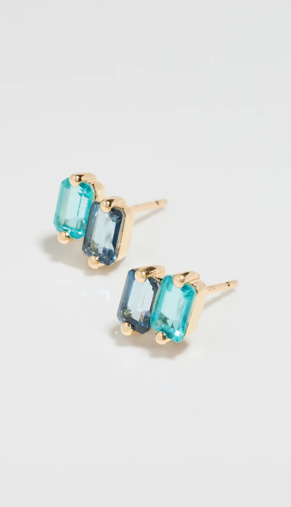 Kalan by Suzanne Kalan 14k Ann Emerald Cut Dark Blue Ombre Earrings