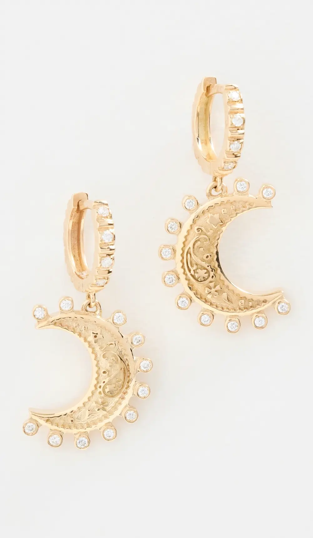 Marlo Laz Small Southwestern Moon Earrings