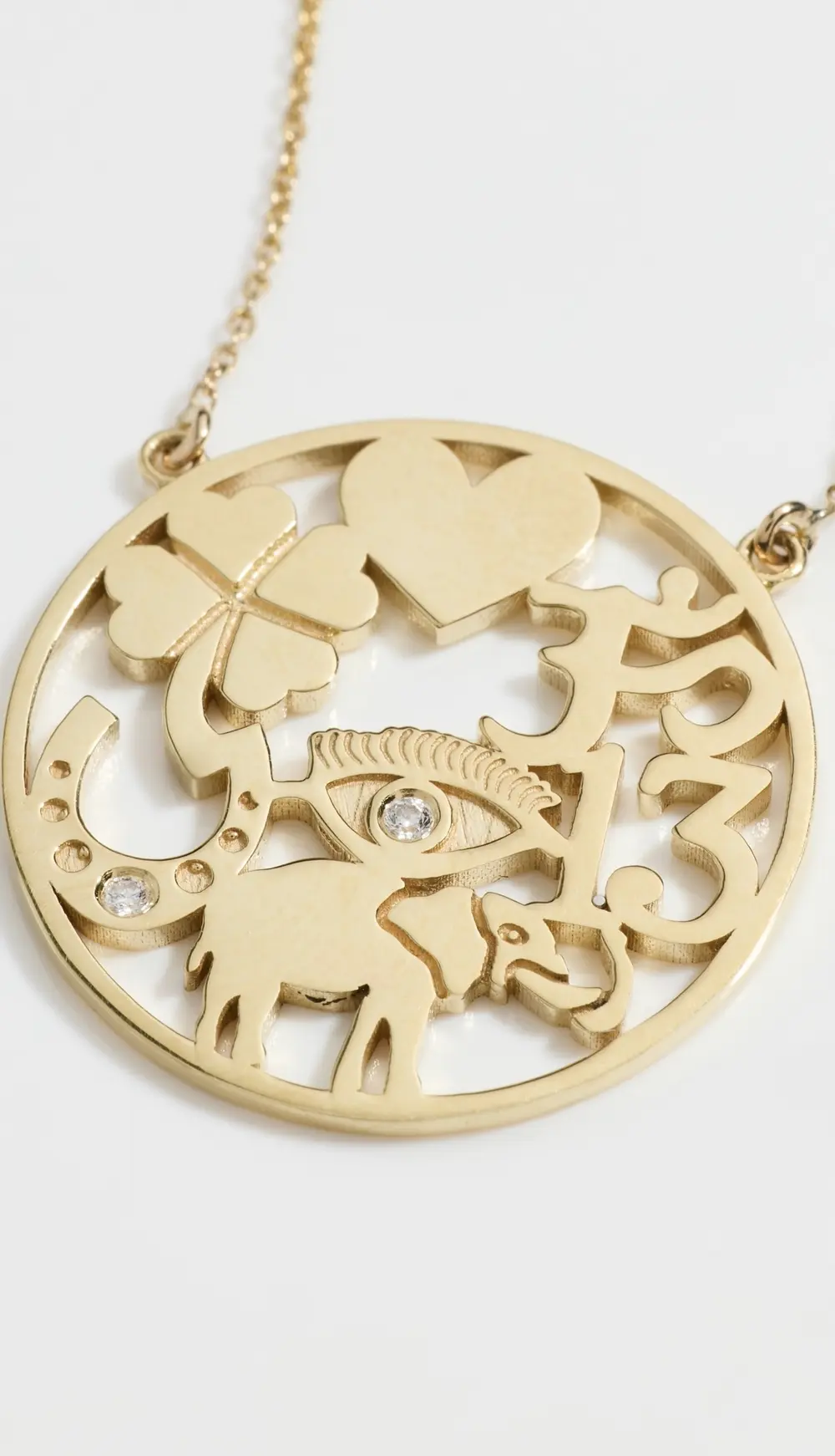 Jennifer Meyer Jewelry 18k Open Good Luck Necklace