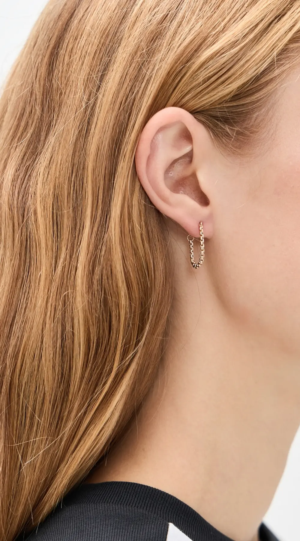 Zoe Chicco 14k Gold Small Box Chain Huggie Earrings