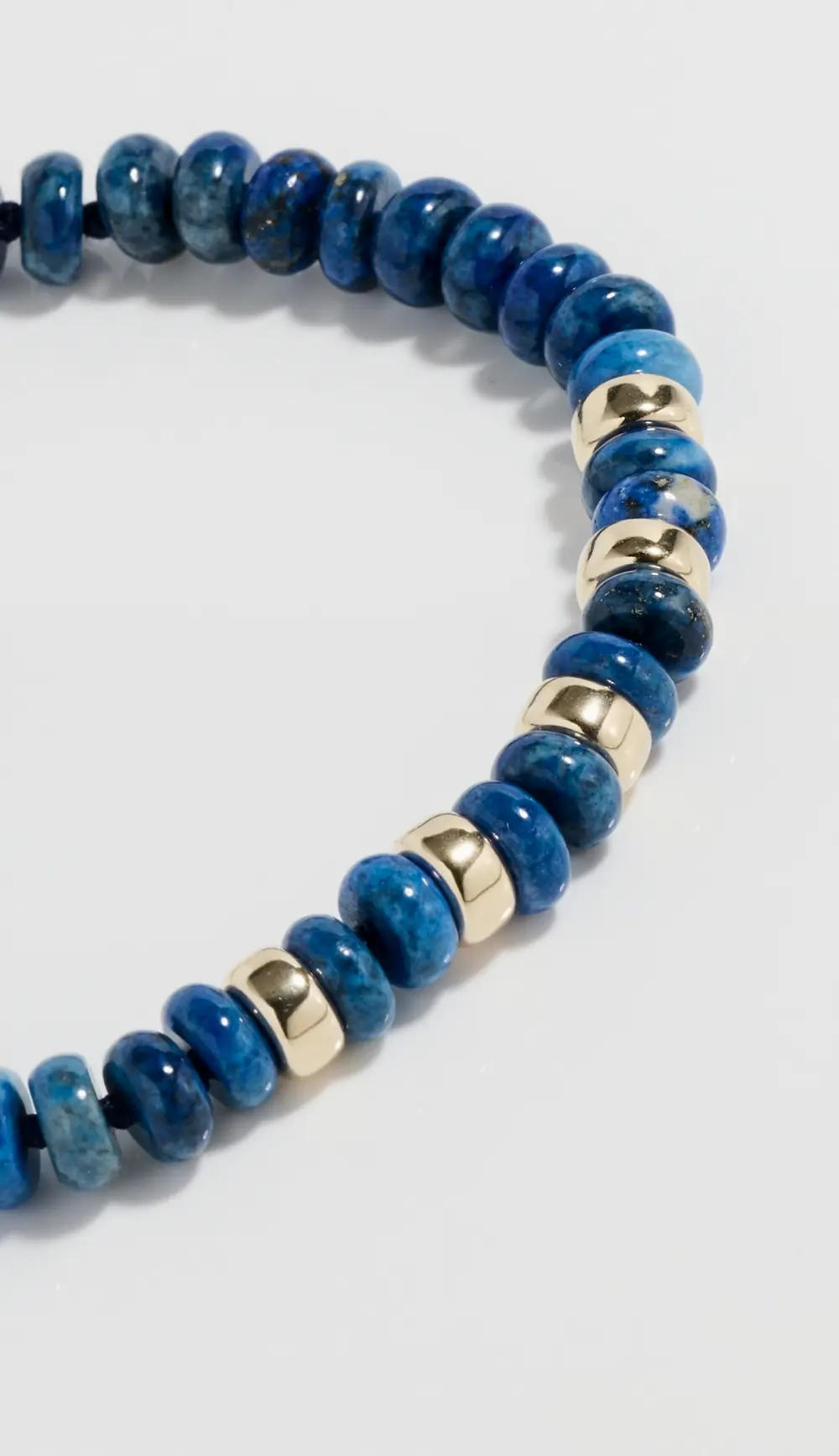 Zoe Chicco 14k Gold and 6mm Lapis Rondelle Beads Bracelet