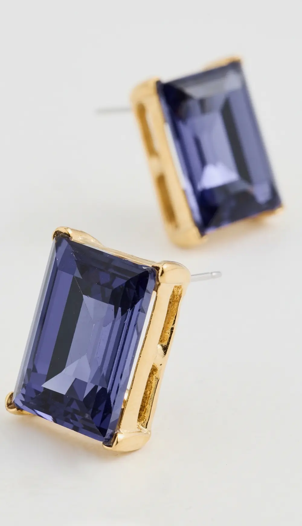 Kenneth Jay Lane Rectangle Stone Pierced Earrings