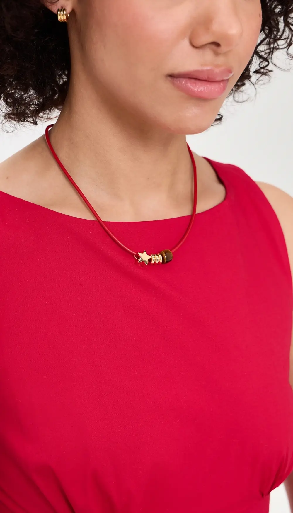 Madewell Semiprecious Charm Leather Choker Necklace