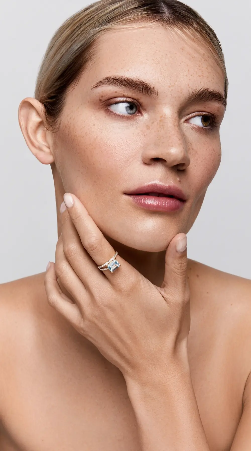 Mateo 14k Blue Topaz Point of Focus Ring