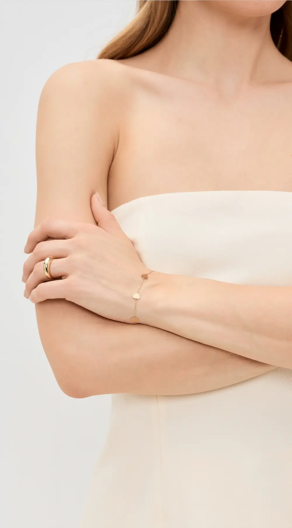 JIA JIA 14k Gold Heart Chain Bracelet