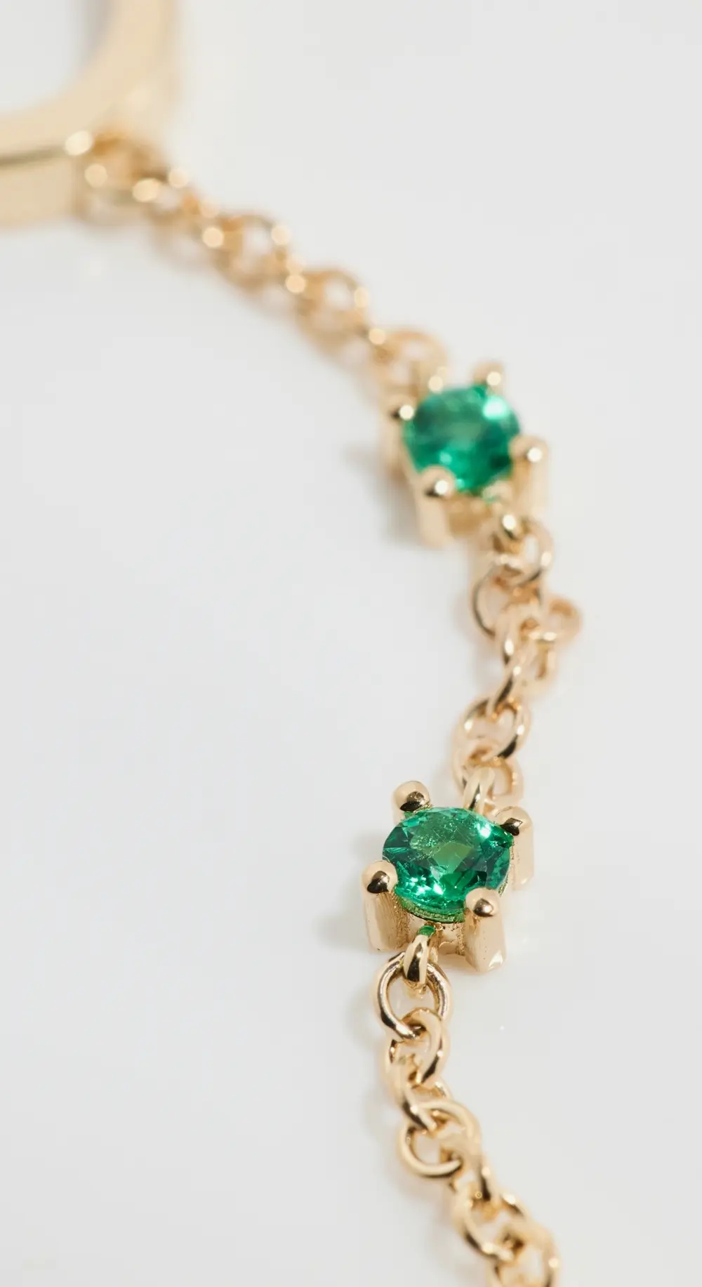 Isa Grutman 14k Emerald Chain Ear Cuff With Loop