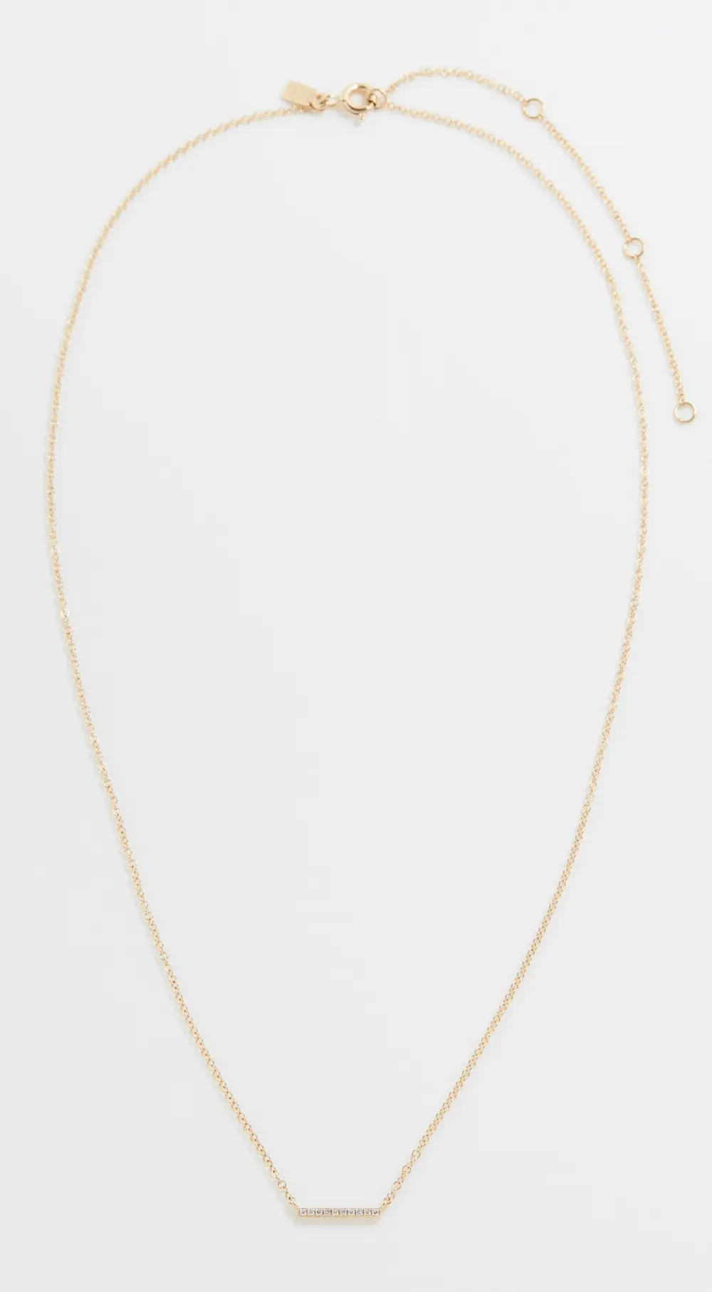 EF Collection 14k Gold Diamond Mini Bar Necklace