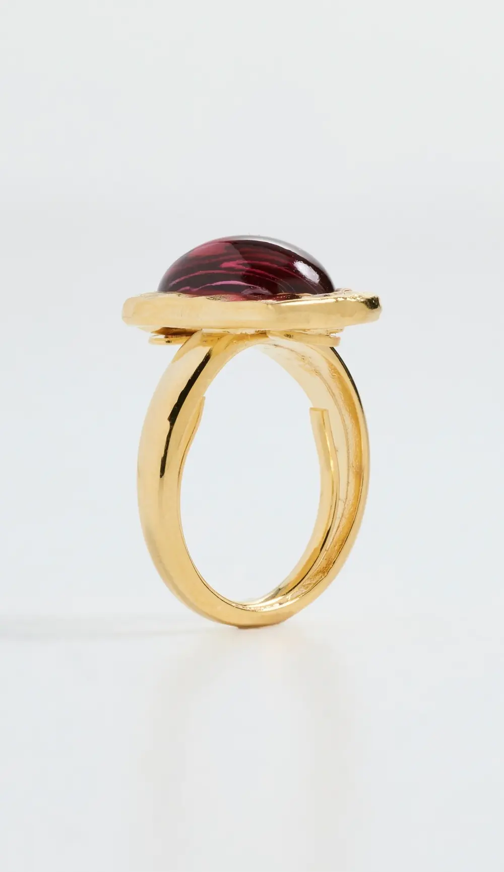 Kenneth Jay Lane Gold with Center Oval Flaw Ruby Ring