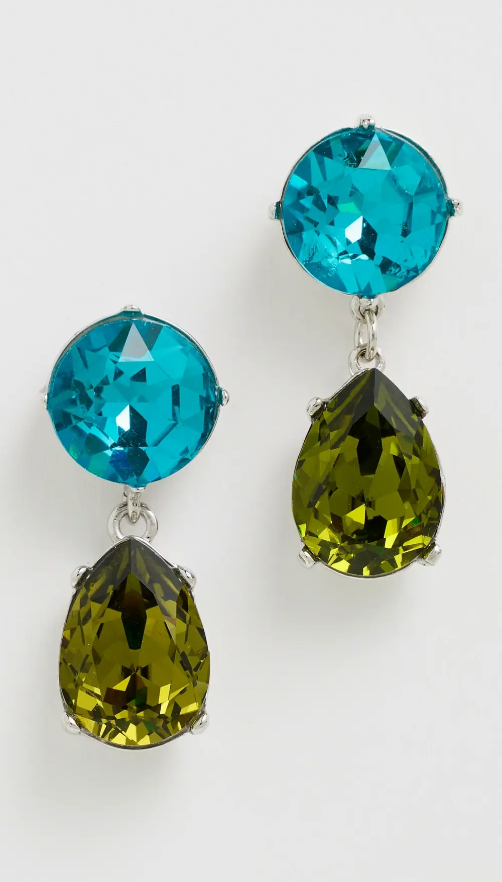 Kenneth Jay Lane Olivine Teardrop Bottom Earrings