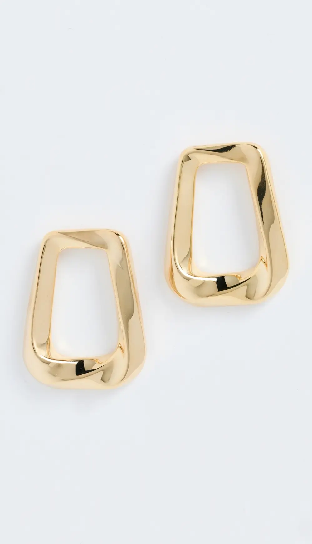 By Adina Eden Solid Open Curved Rectangular Stud Earrings