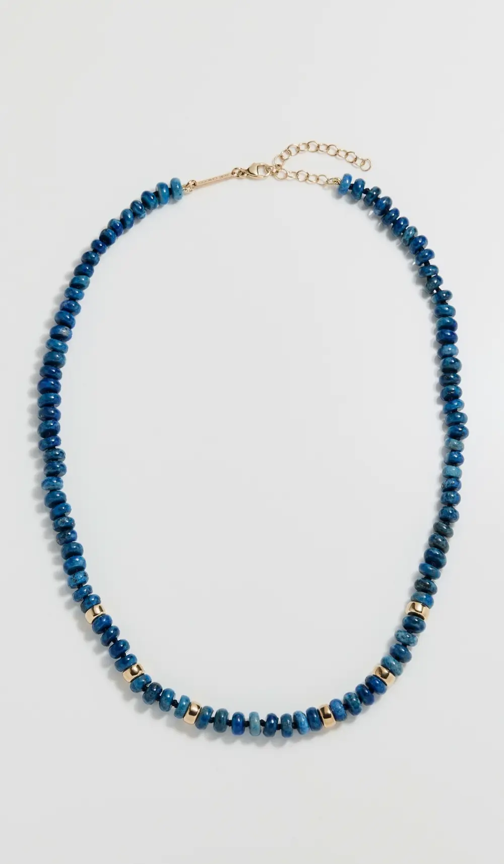 Zoe Chicco 14k Gold and 6mm Lapis Rondelle Beads Necklace
