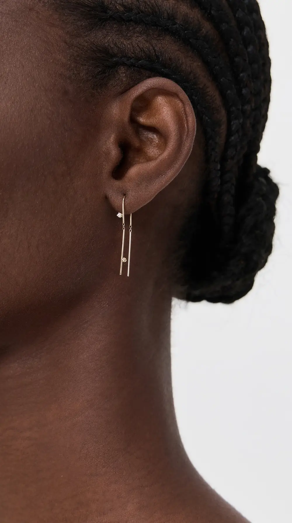 Zoe Chicco 14k Gold Wire Thread Thru Diamond Earrings