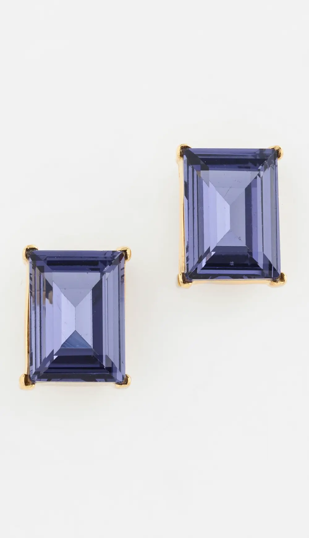 Kenneth Jay Lane Rectangle Stone Pierced Earrings