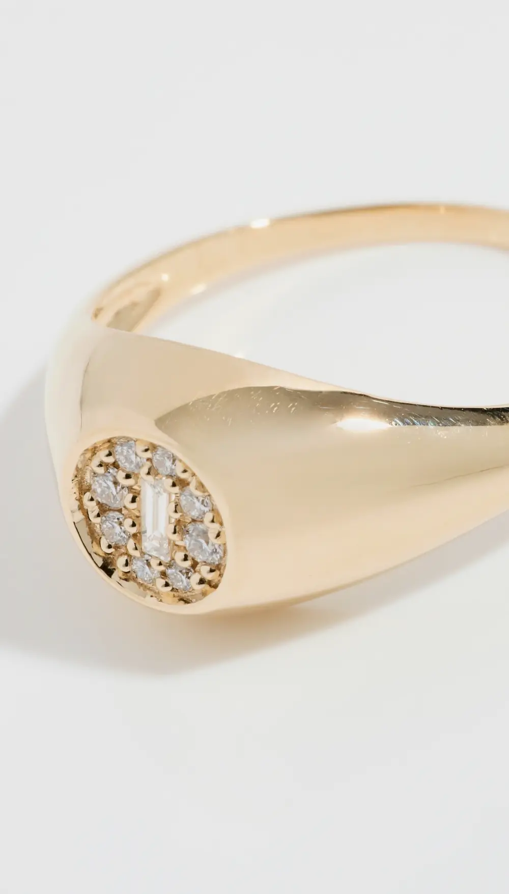 Kalan by Suzanne Kalan 14k Mixed Diamond Circle Signet Ring