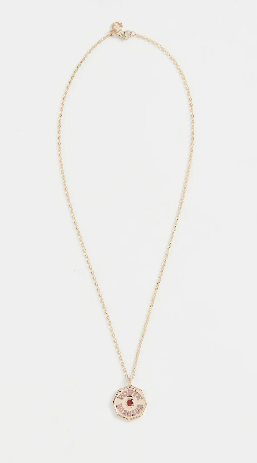 Marlo Laz 14k Mini Porte Bonheur Enamel Coin Necklace