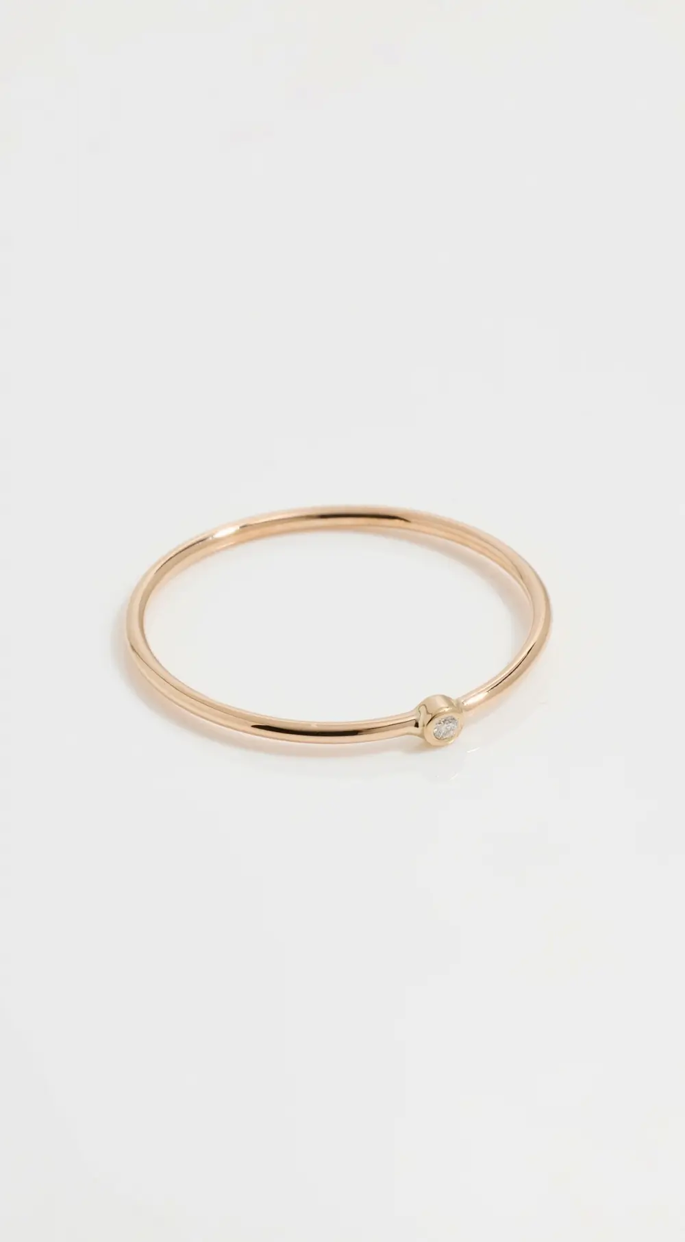 Zoe Chicco 14k Diamond Bezel Thin Gold Band Ring