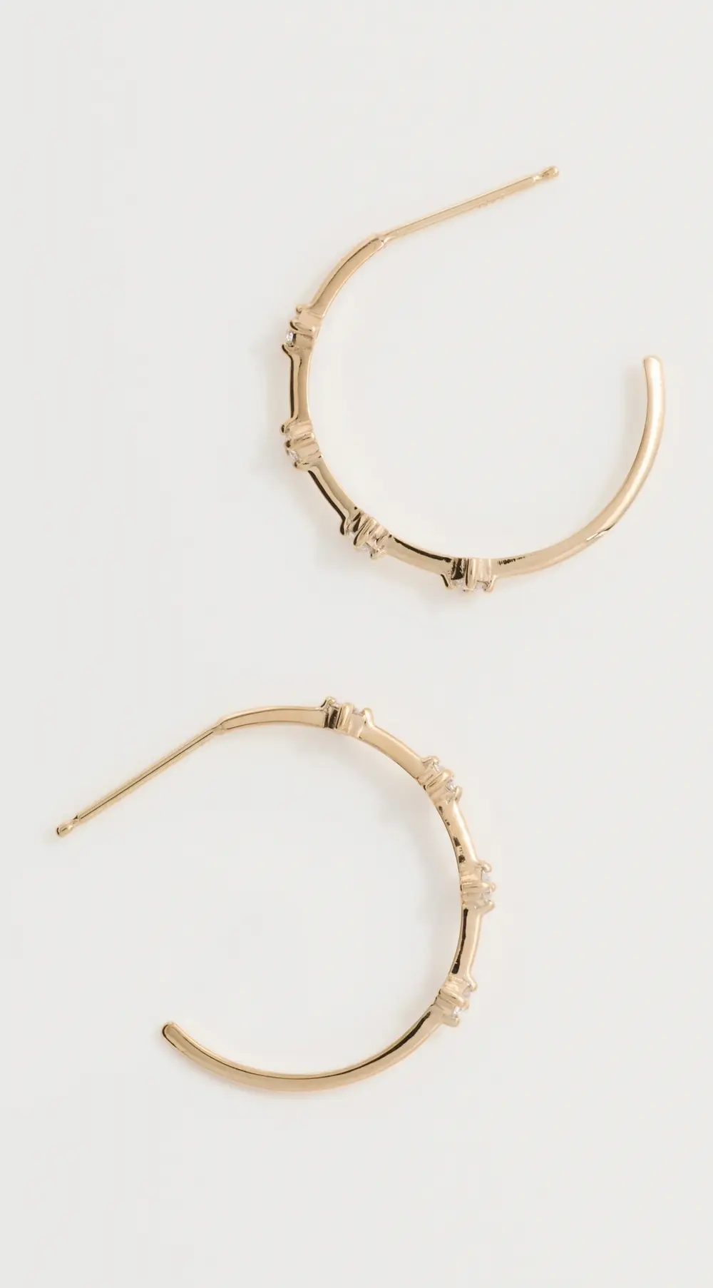 Zoe Chicco 14k Gold Prong Diamond Dash Hoop Earrings