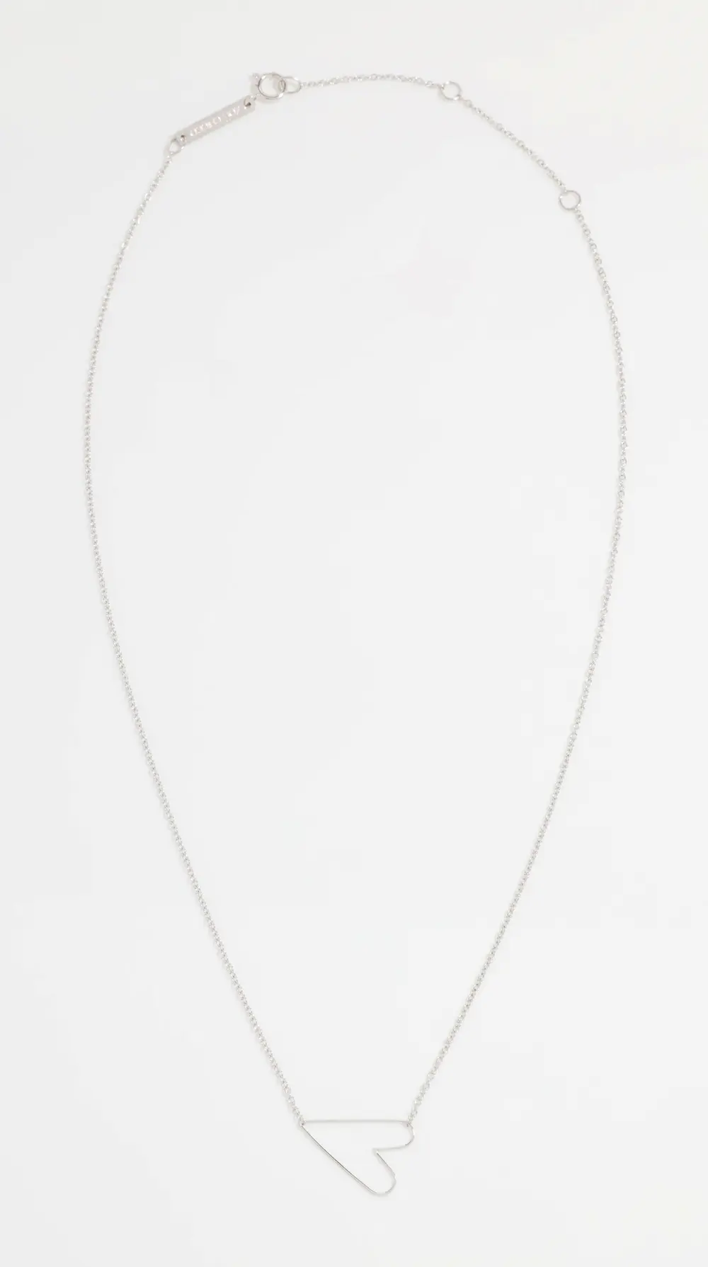 Zoe Chicco 14k White Gold Tiny Anchored Heart Necklace