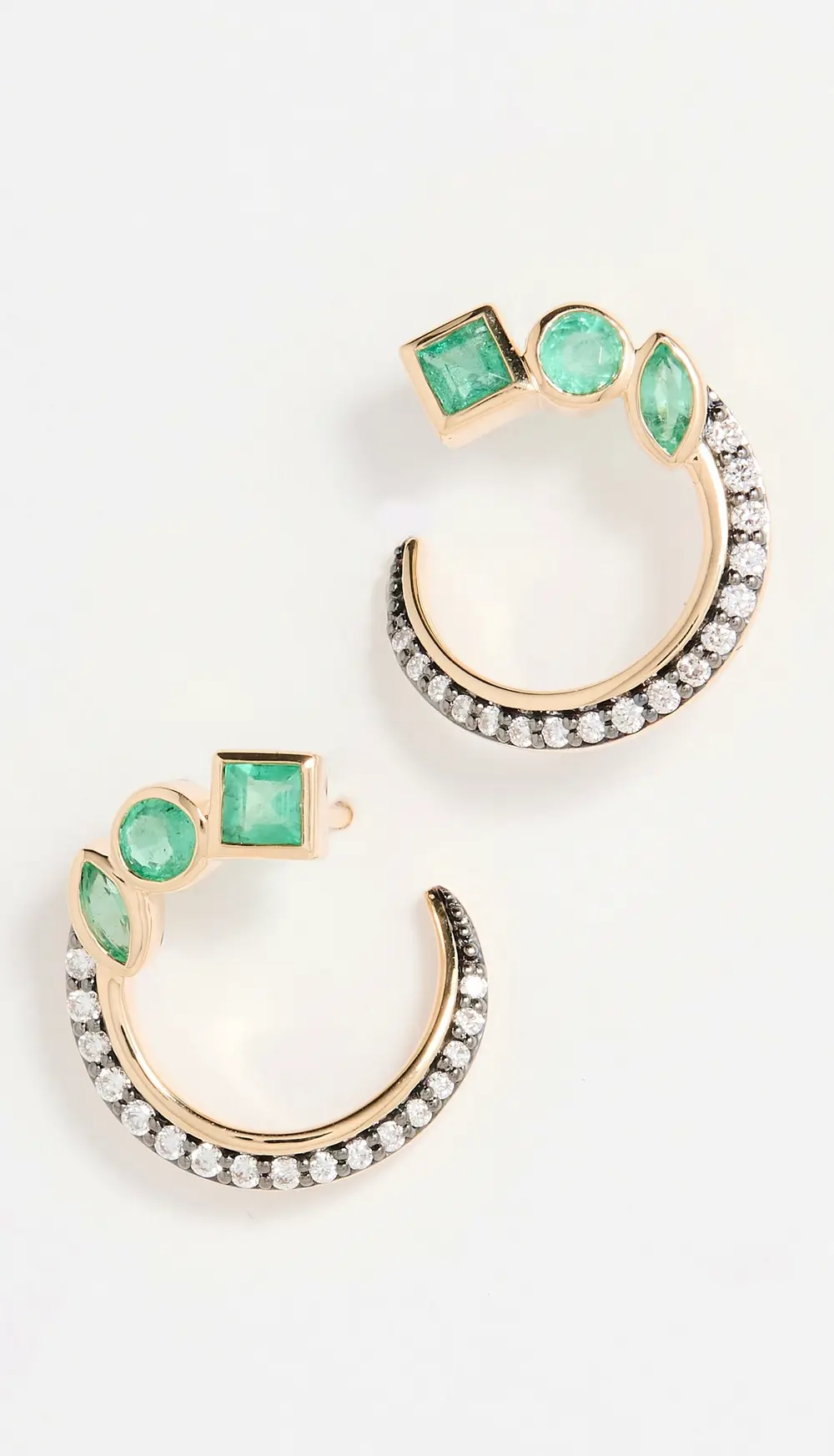 Sorellina Mini Bezel Crescent Earrings