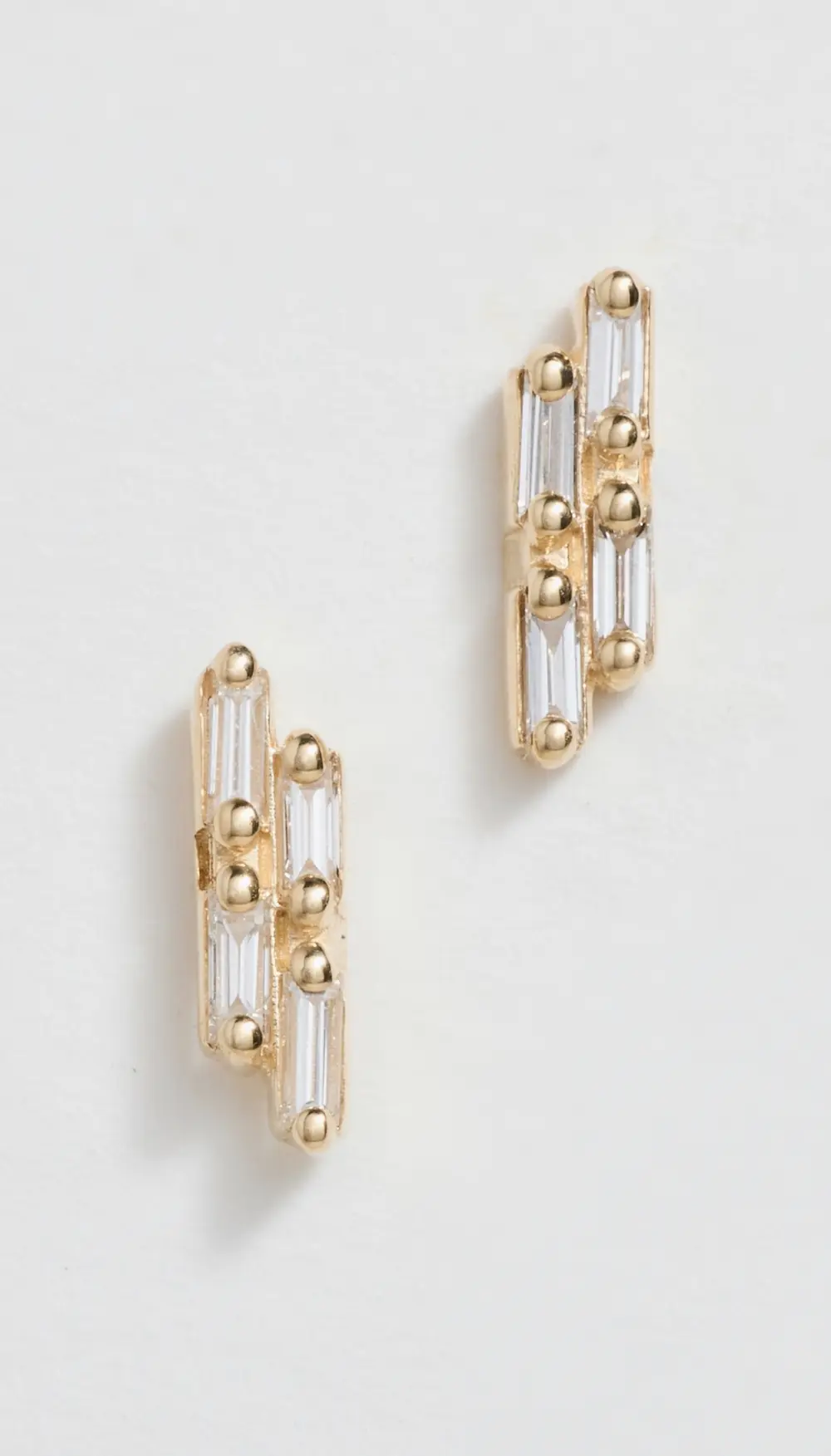 Kalan by Suzanne Kalan 14k Double Baguette Diamond Stick Studs