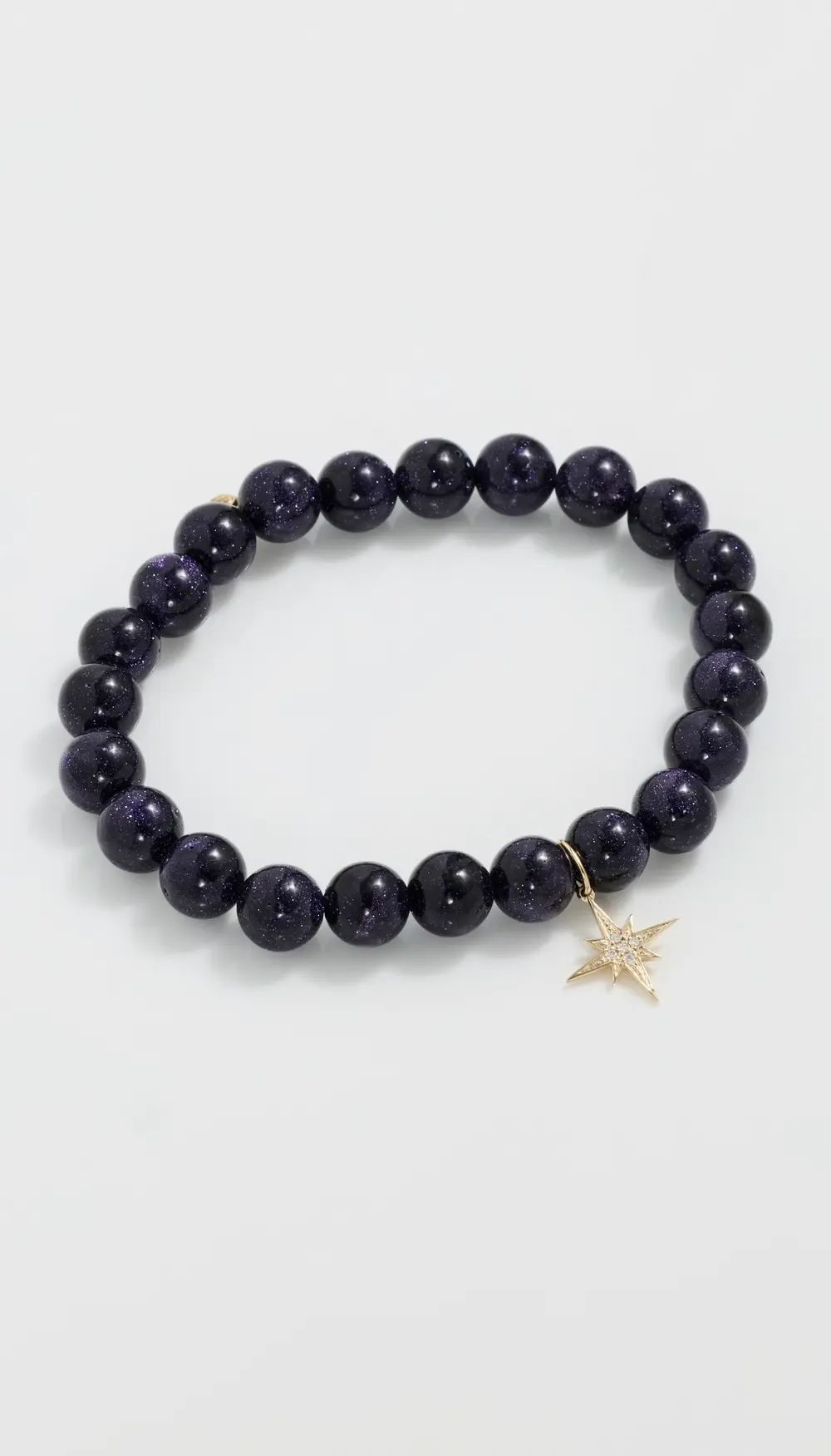 Sydney Evan 14k Small Pave Starburst Charm Bracelet