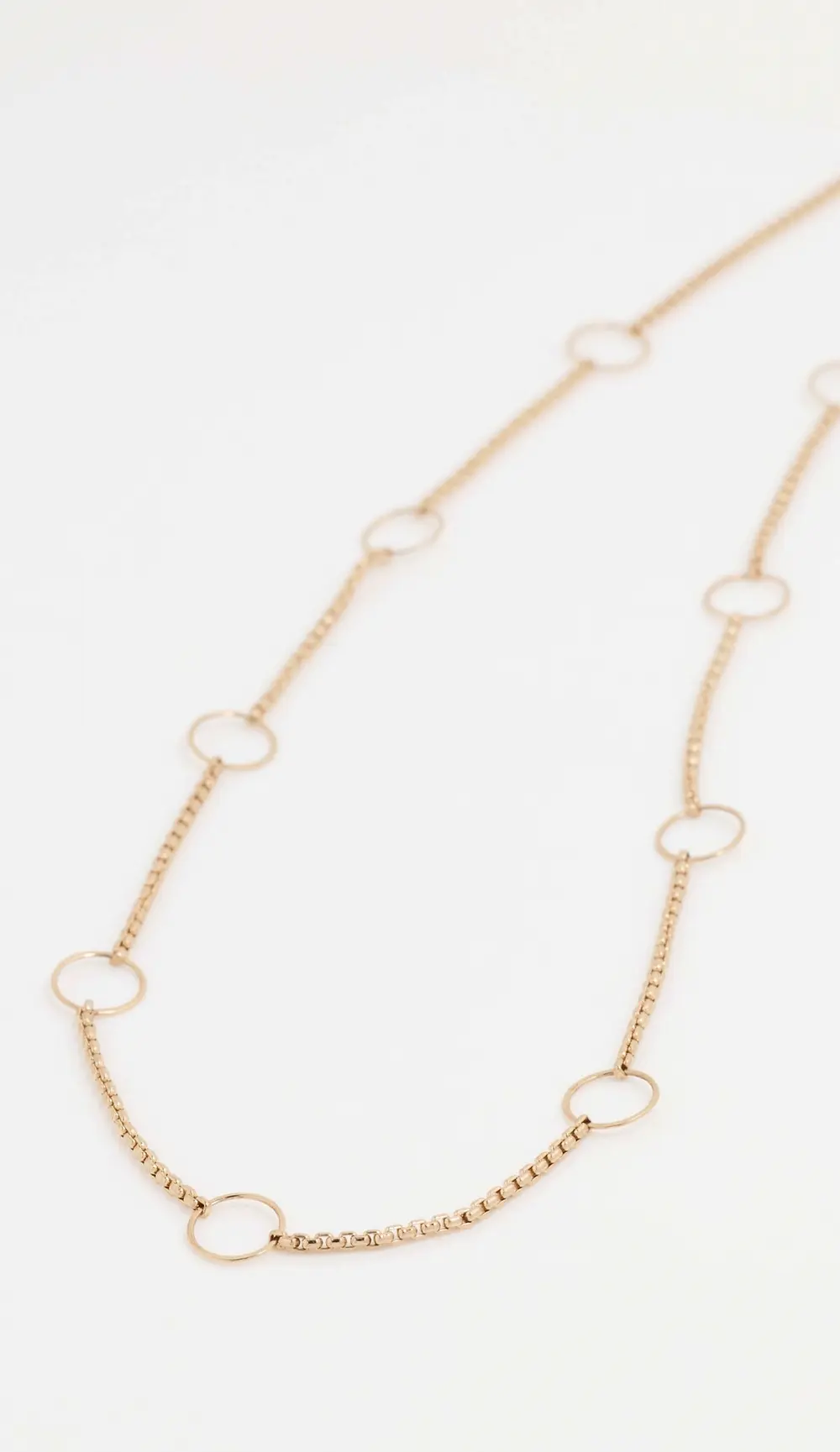 Zoe Chicco 14k Gold Circles Station Xs Box Chain Necklace