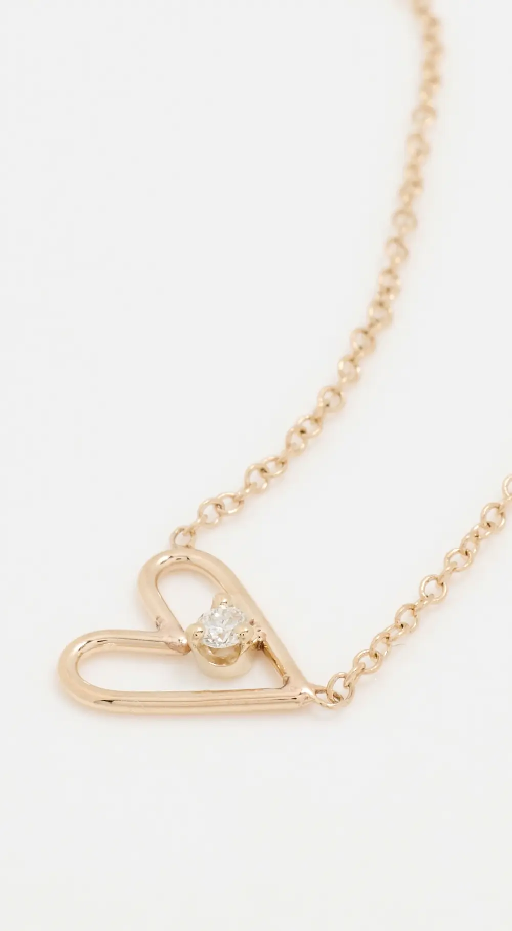 Zoe Chicco 14k Gold Open Heart Diamond Necklace