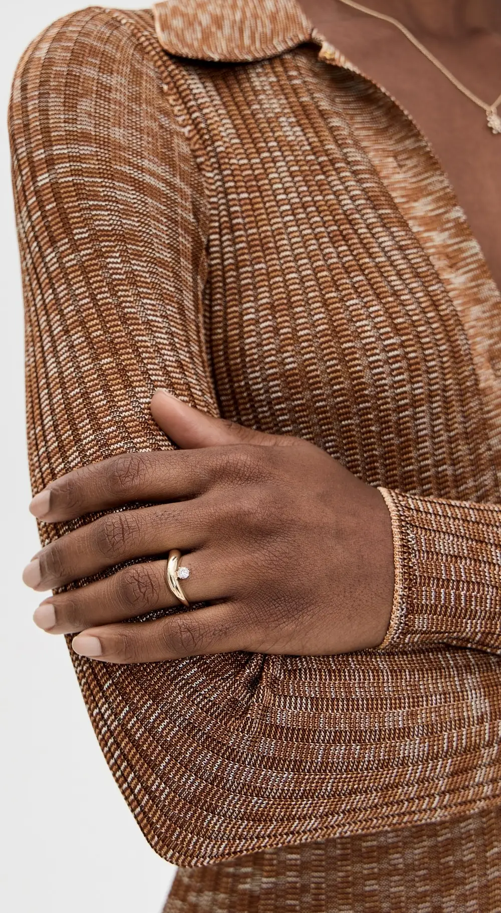 Zoe Chicco 14k Gold Wave Ring with Diamond