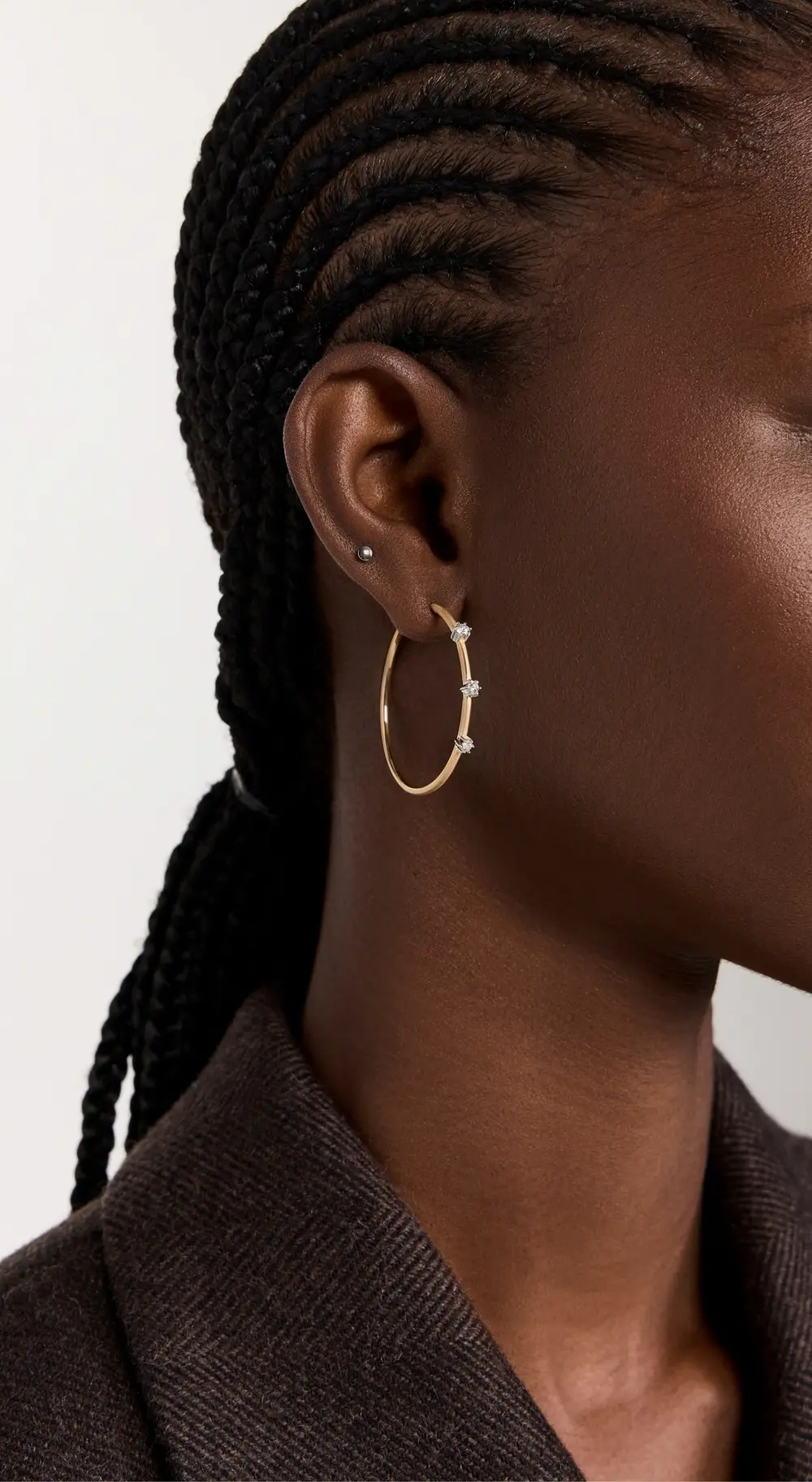 Jade Trau Two Tone Small Penelope Plié Hoops