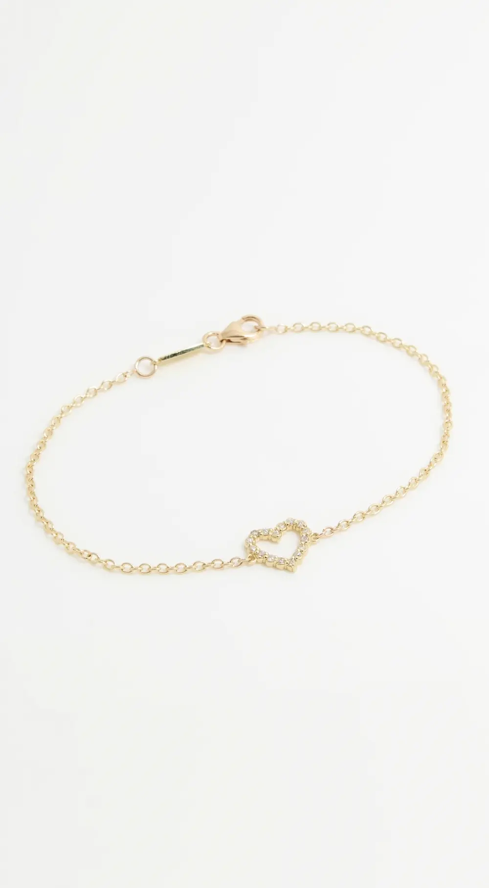 Jennifer Meyer Jewelry 18k Mini Bezel Open Heart Bracelet