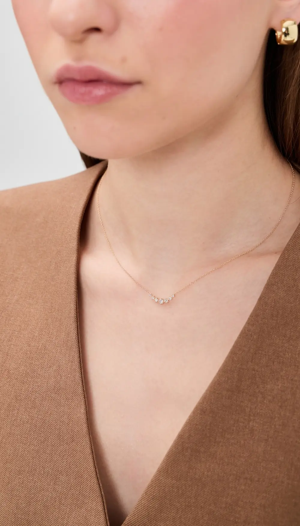 Zoe Chicco 14k Gold Graduated Prong Diamond Necklace